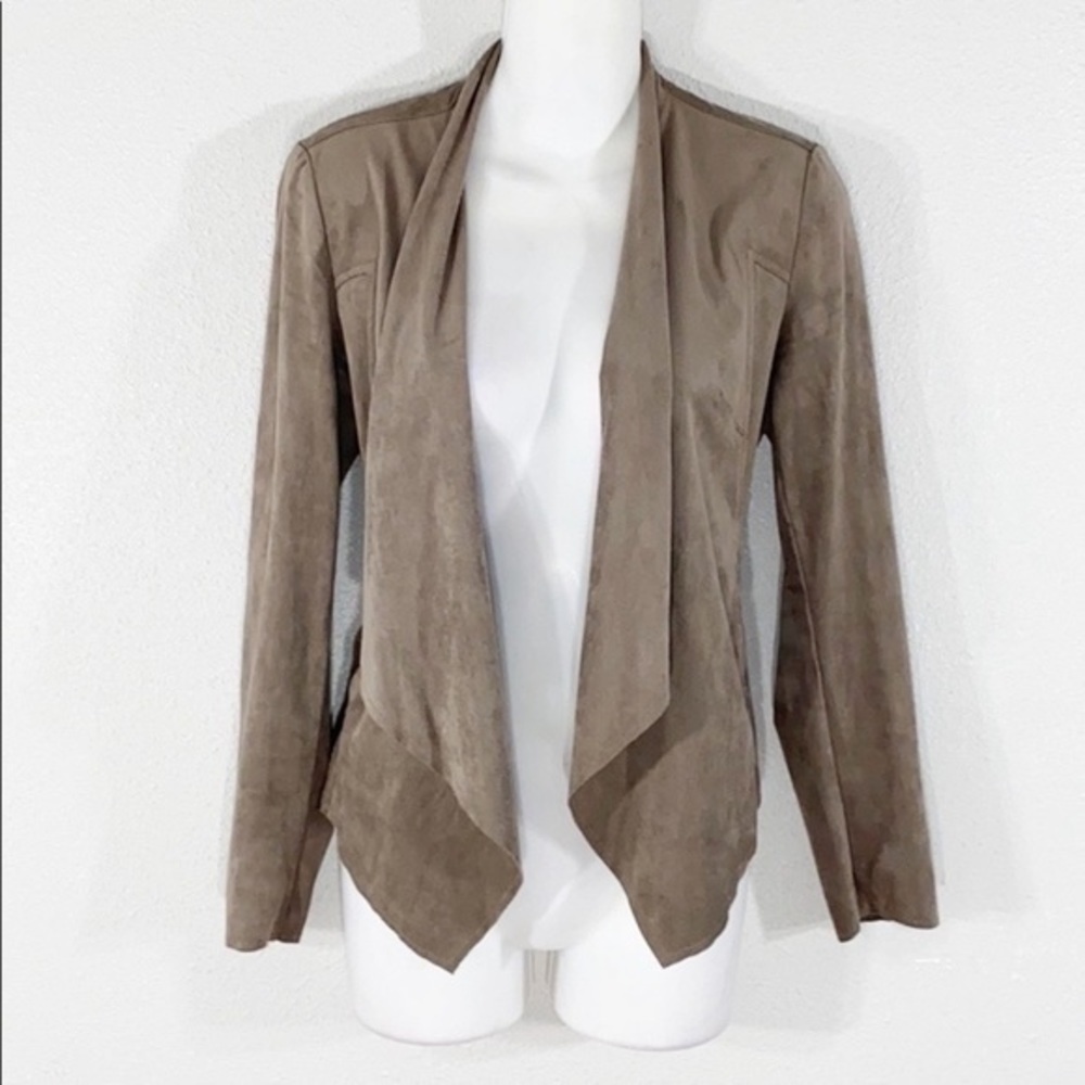 Kut from the Kloth Tayanita taupe vegan suede open jacket - Picture 5 of 11
